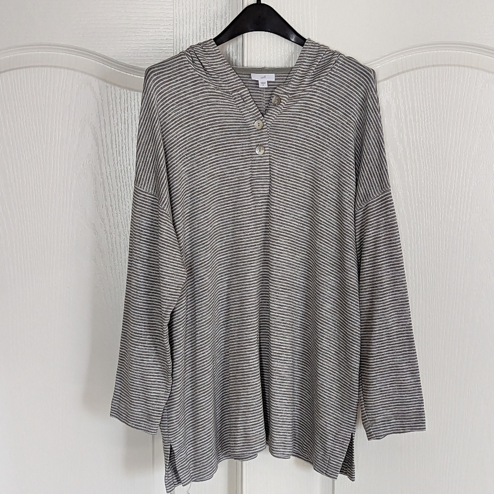 J. Jill striped hooded tunic